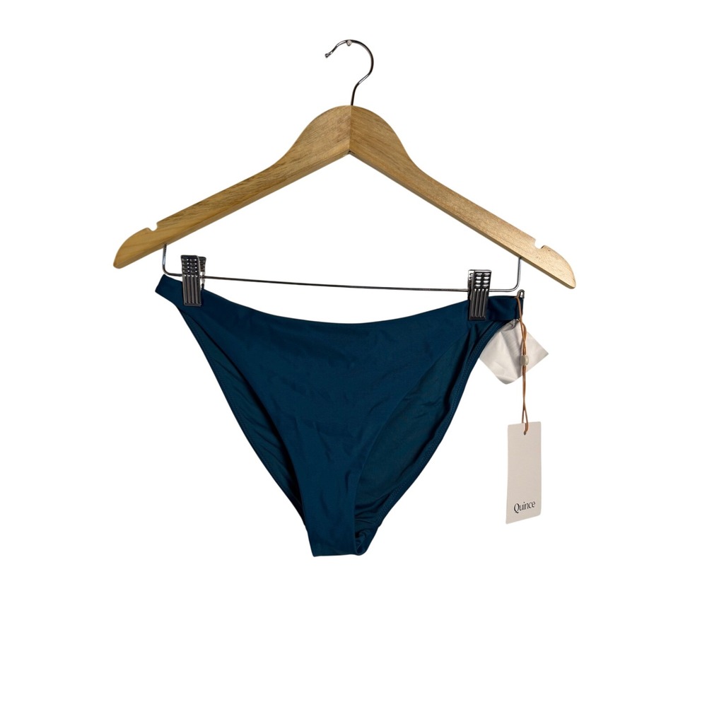 Quince Low Rise Bikini Bottom S Teal Swimwear